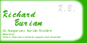 richard burian business card