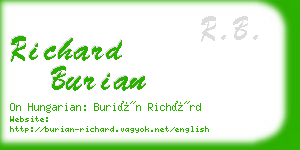 richard burian business card